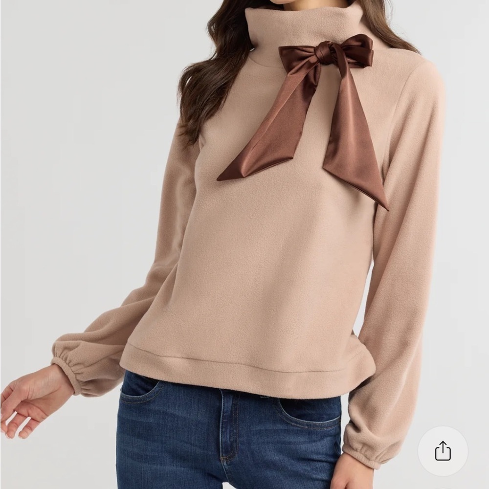 Peggy Bow Top in Vello Fleece (Khaki) – Size S - Sold Out! Includes gift bag